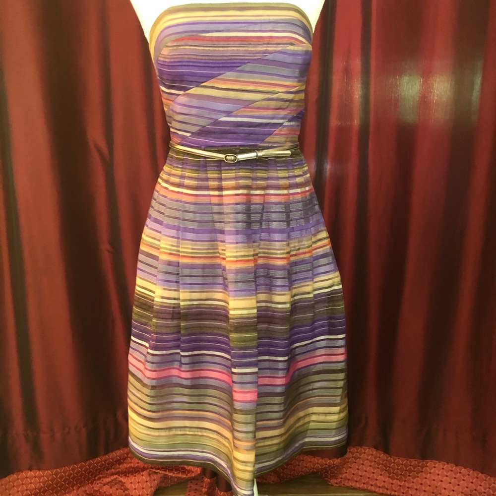 Strapless multi-color dress